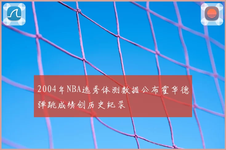 2004年NBA选秀体测数据公布霍华德弹跳成绩创历史纪录